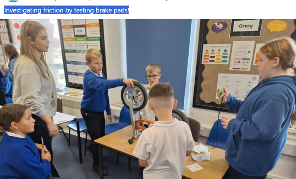 Image of Year 5 and six investigating friction