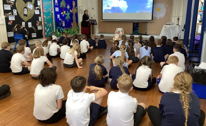 St Chad's pupils coming together to celebrate the Feast of Ascension