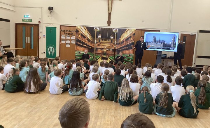 Alan Strickland, MP, at St Charles