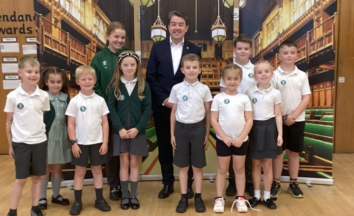 Alan Strickland, MP, at St Charles