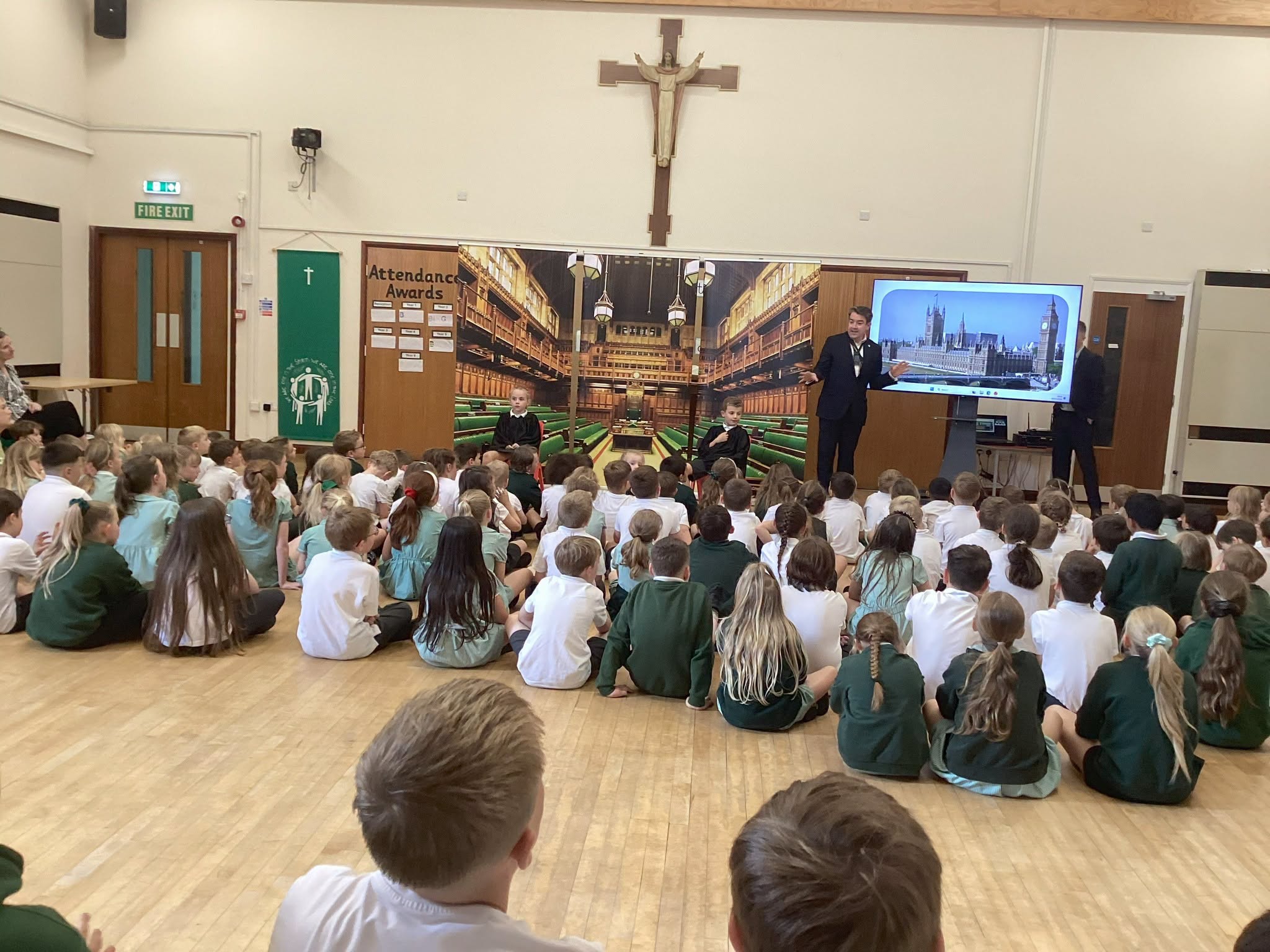 Alan Strickland, MP, at St Charles