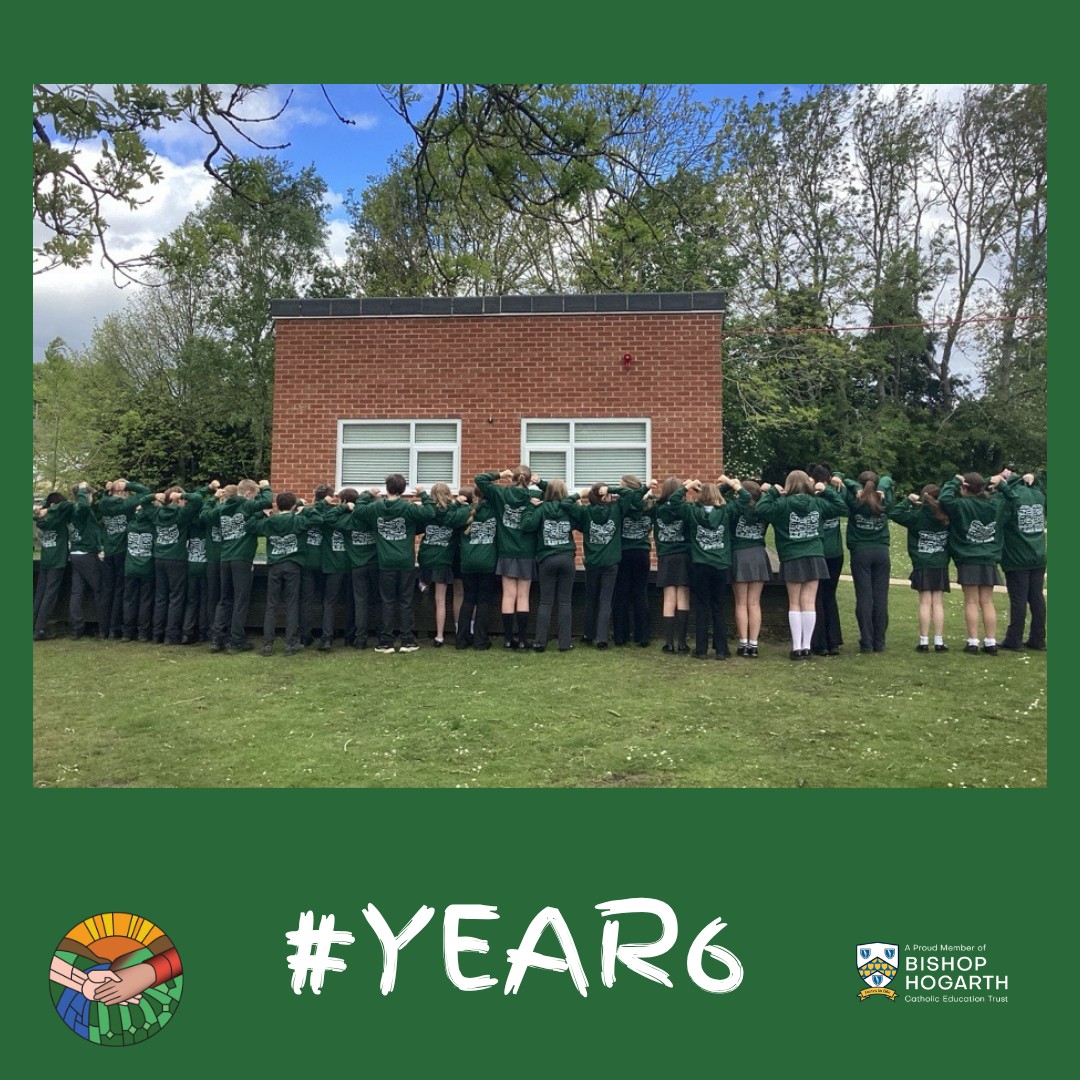 St Charles Year 6 students celebrating the end of SATs in their leavers hoodies