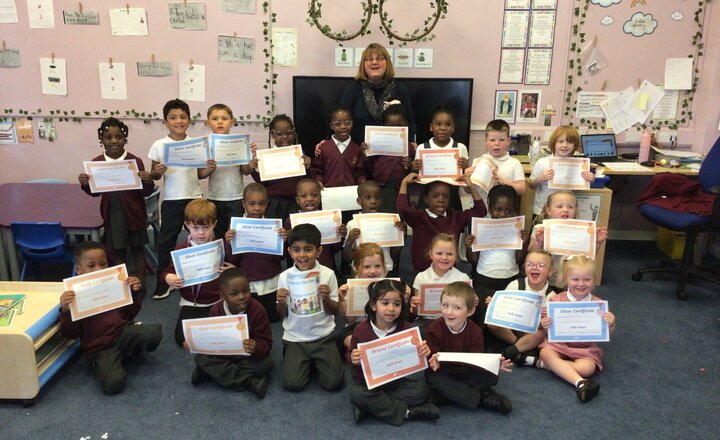 Pupils are celebrated at St Cuthbert's, rewarded with certificates for their reading