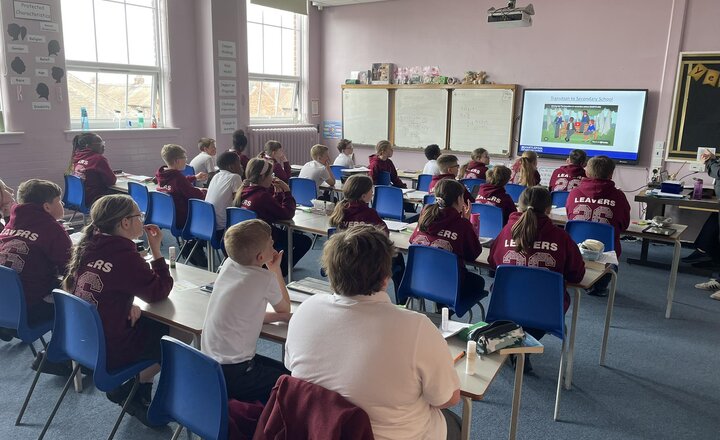 St Cuthbert's Hartlepool students listening and discussing transition