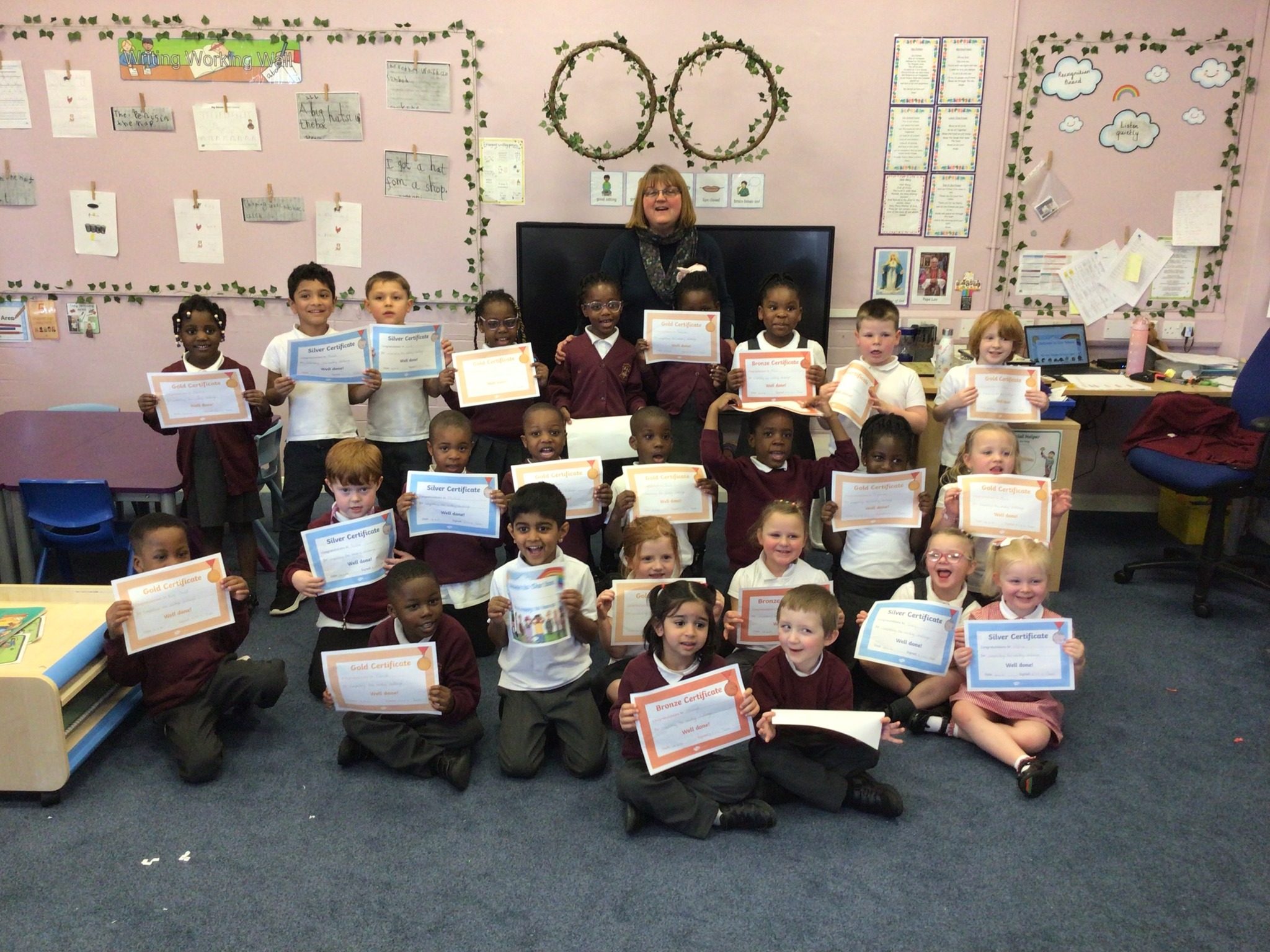 Pupils are celebrated at St Cuthbert's, rewarded with certificates for their reading