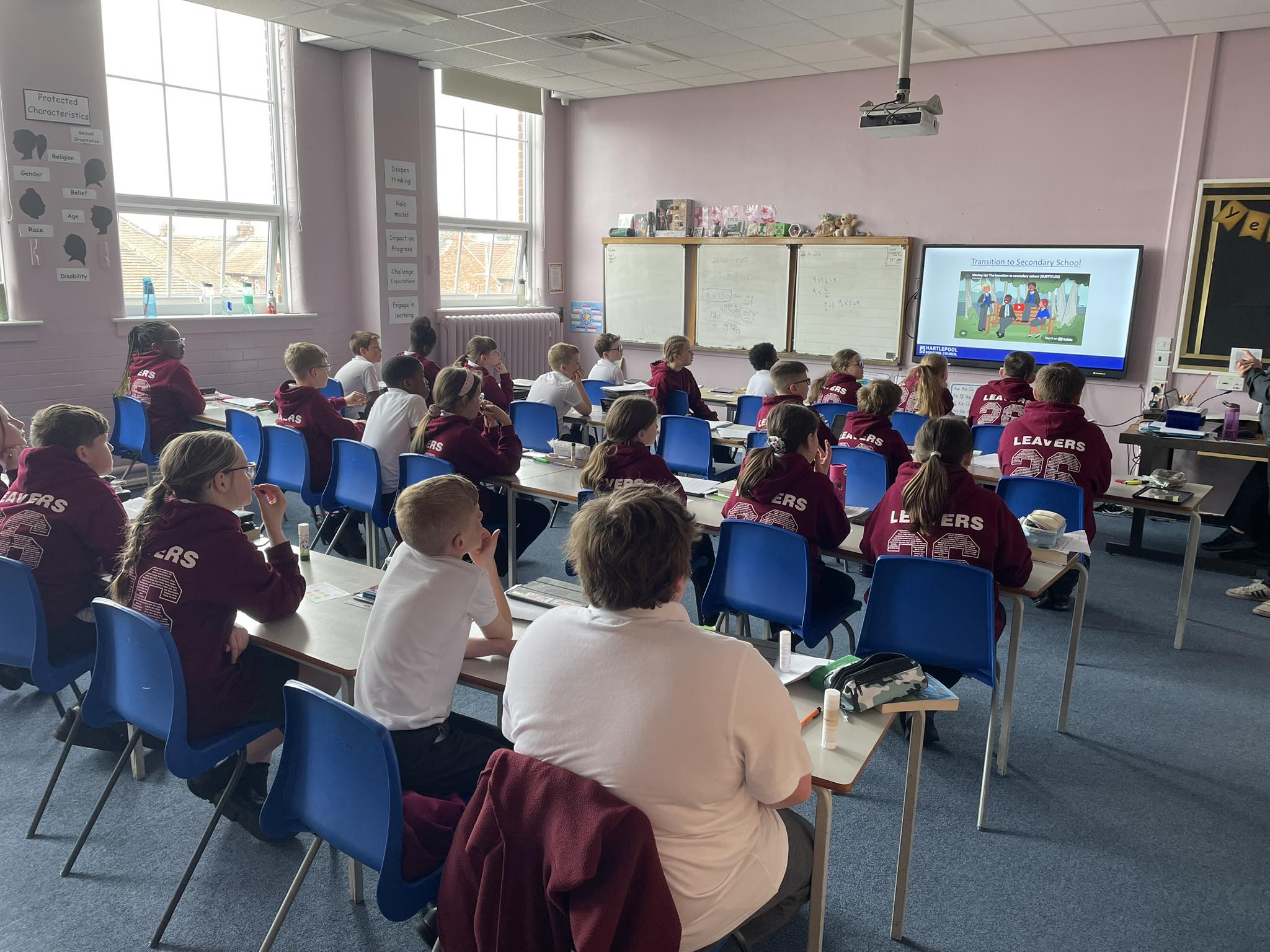 St Cuthbert's Hartlepool students listening and discussing transition