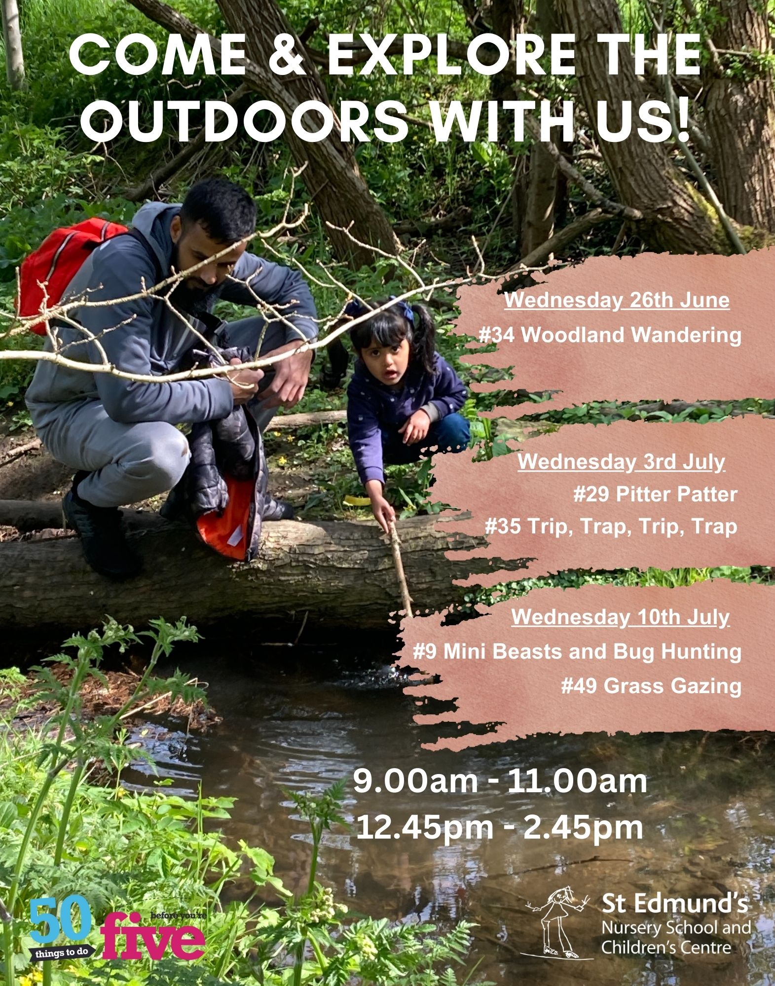 Image of COME & EXPLORE THE OUTDOORS WITH US! -  Wednesday 26th June   #29 Pitter Patter #35 Trip, Trap, Trip, Trap