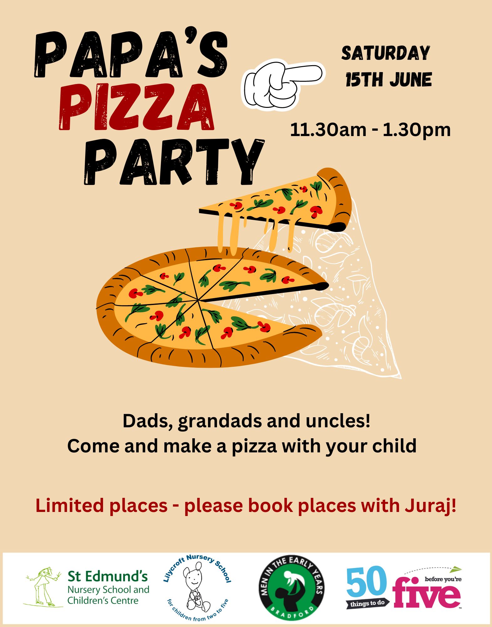 Image of Papa's Pizza Party - event for male carer's 