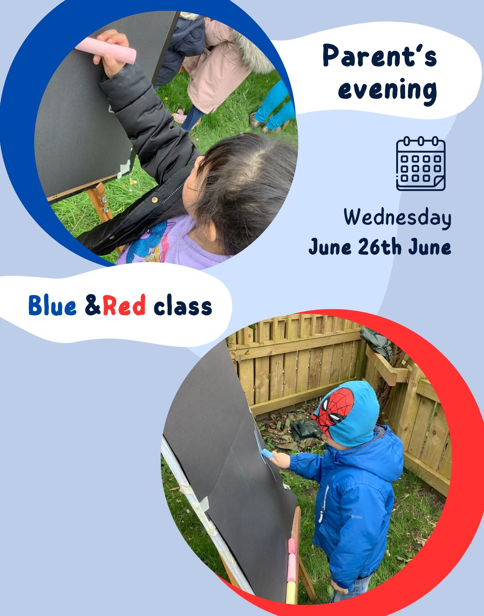 Image of Parent's evening  Blue/Red class