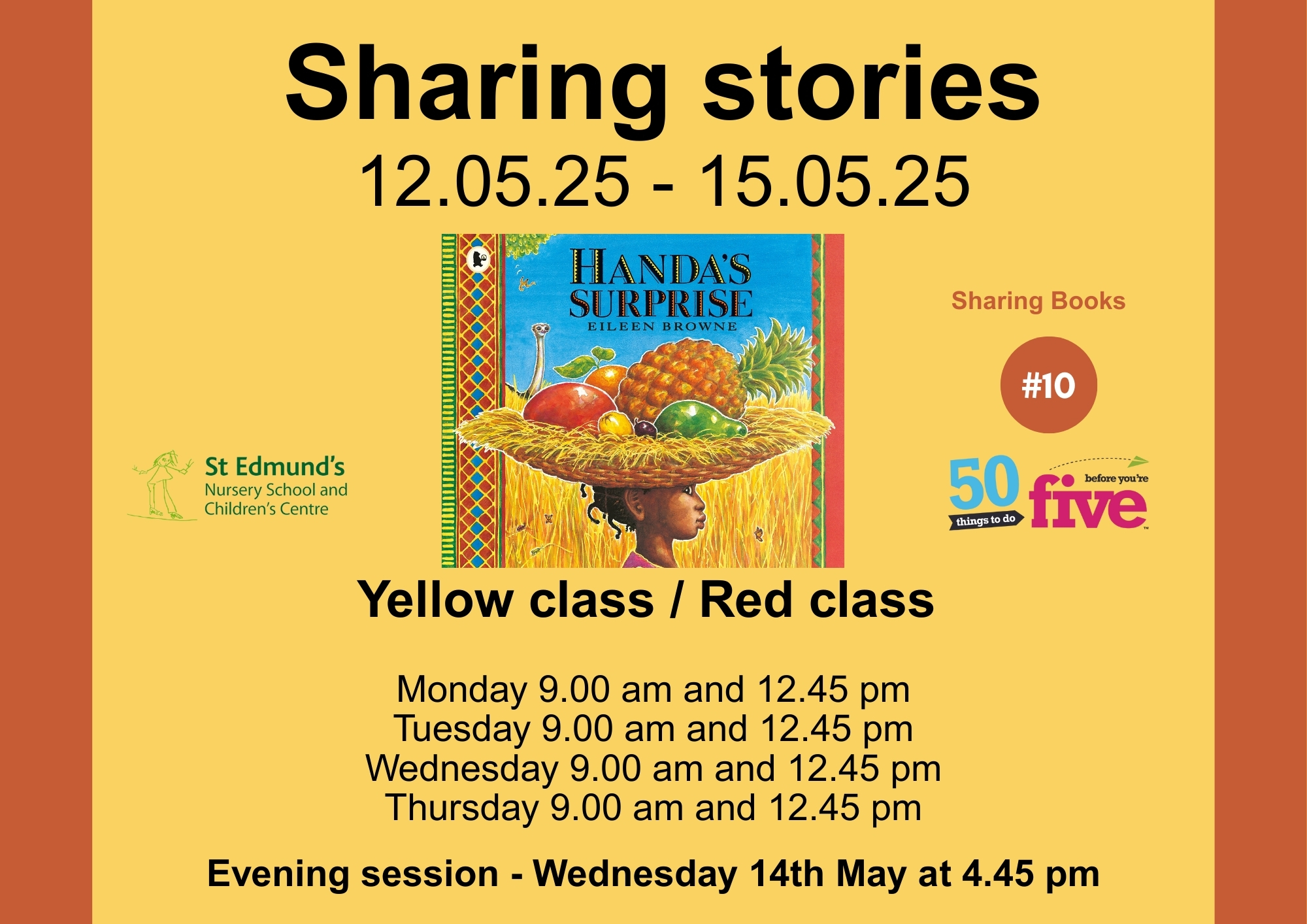 Image of Sharing Stories for Families of children in red & yellow class 