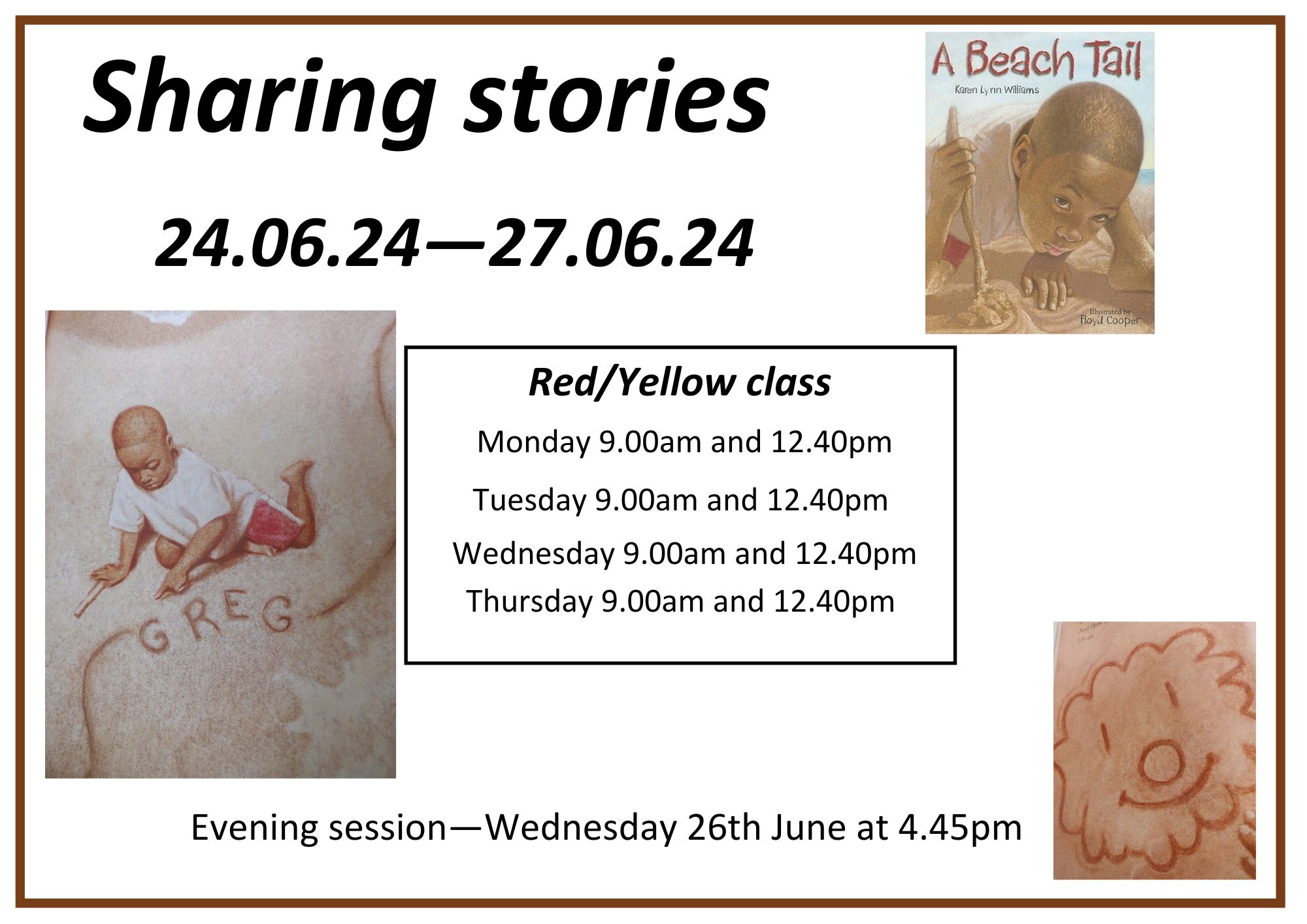 Image of Sharing Stories for families of children in Red/Yellow class 