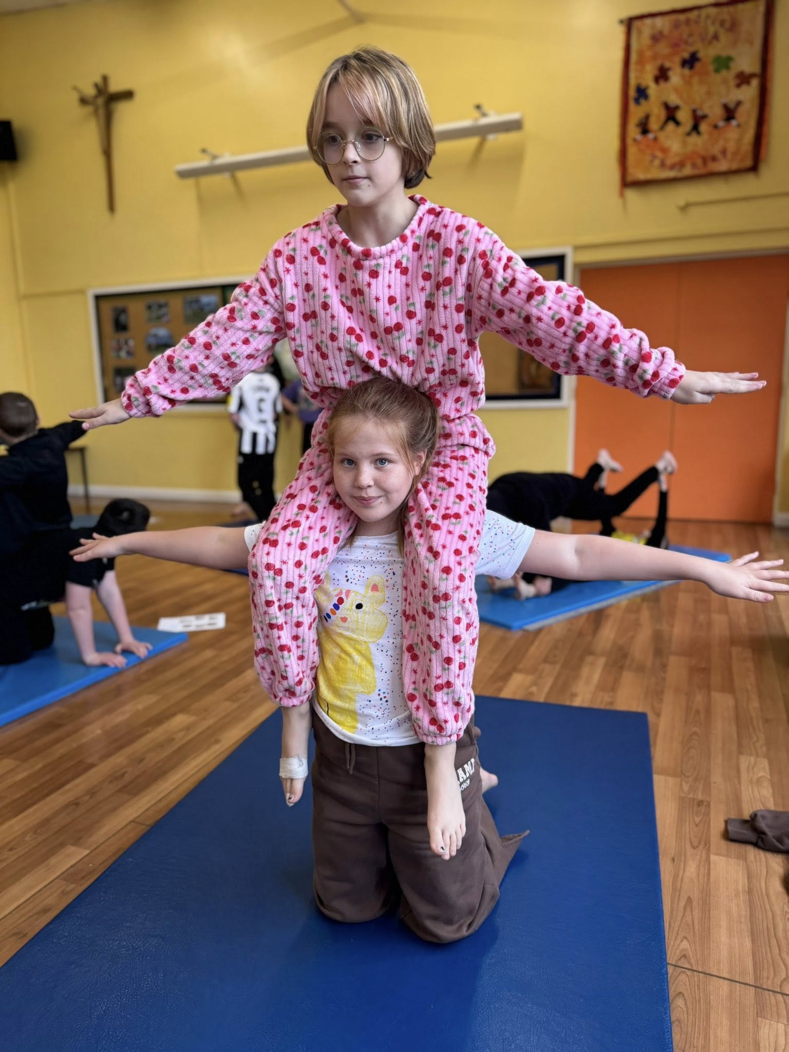 Image of Class 3 have been exploring balances in gymnastics