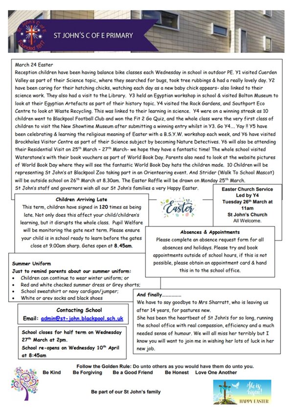 Image of St. John's March Newsletter 