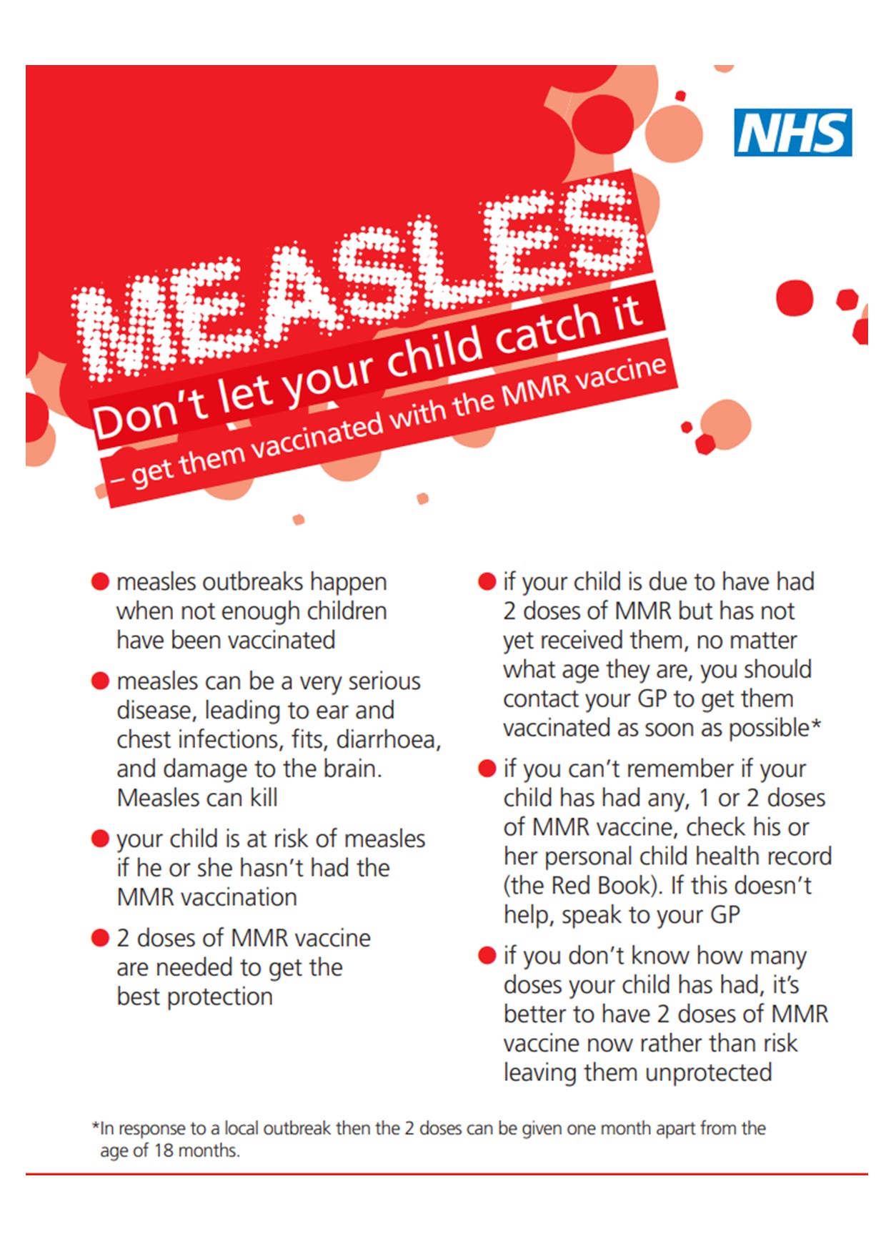 Image of Measles - Don't let your child catch it!