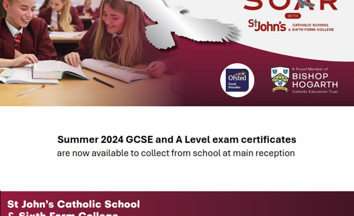Image of Summer 2024 GCSE and A Level Exam Certificates