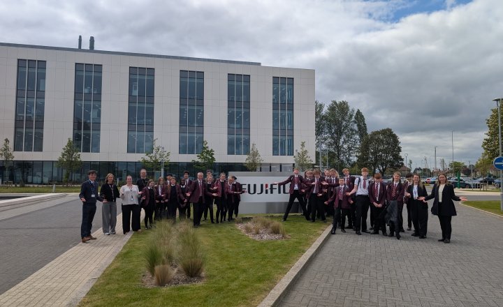 St John's students visiting Fujifilm Biotechnologies in Billingham