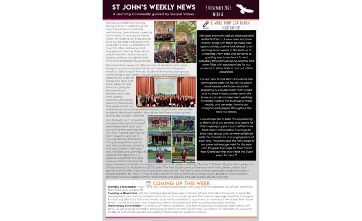 Image of St John's Weekly News - 3 November 2025