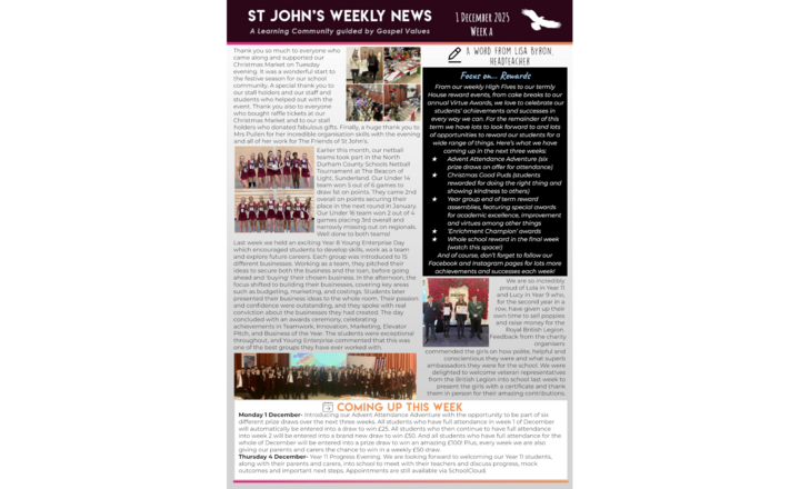 Image of St John's Weekly News - 1 December 2025