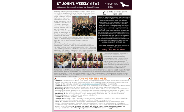 Image of St John's Weekly News - 15 December 2025