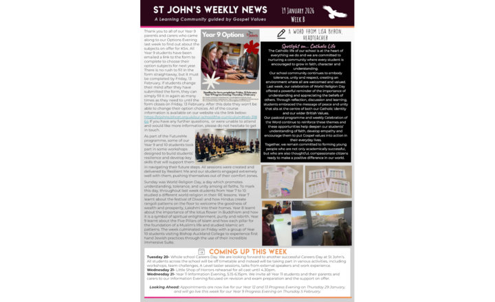 Image of St John's Weekly News - 19 January 2026