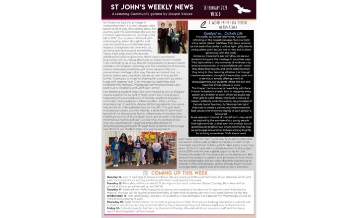 Image of St John's Weekly News - 16 February 2026