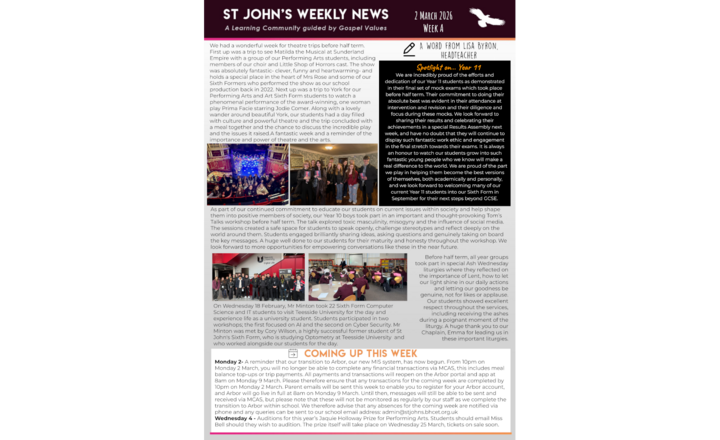 Image of St John's Weekly News - 2 March 2026
