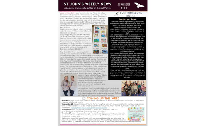 Image of St John's Weekly News - 23 March 2026