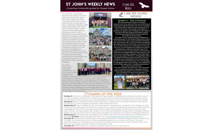 Image of St John's Weekly News - 15 June 2026