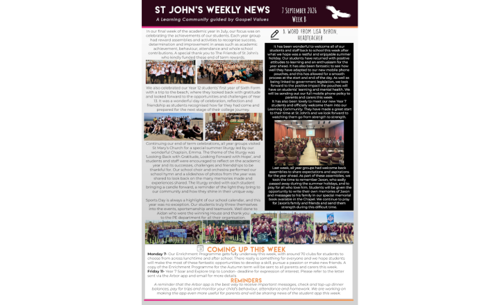 Image of St John's Weekly News - 7 September 2026