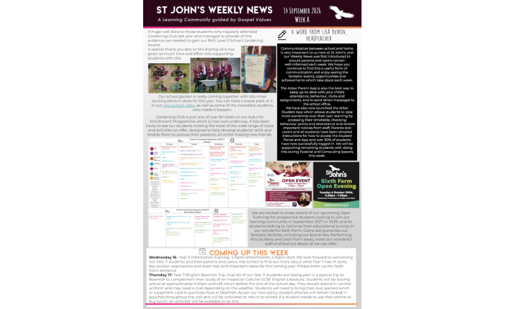 Image of St John's Weekly News - 14 September 2026
