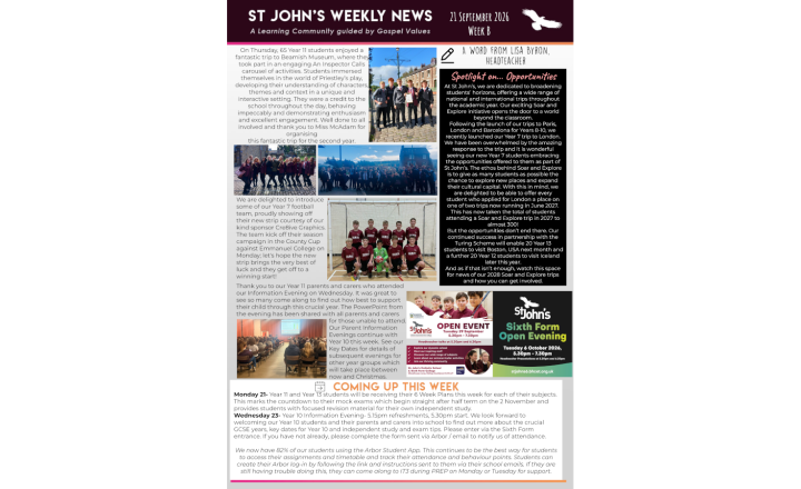Image of St John's Weekly News - 21 September 2026