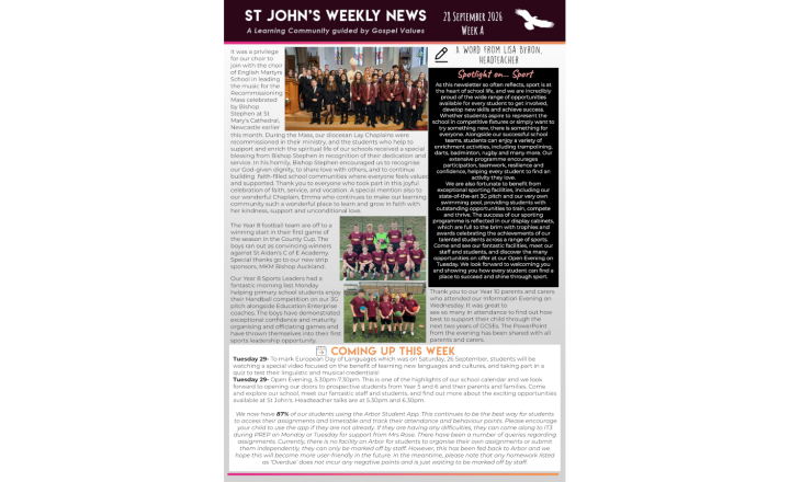 Image of St John's Weekly News - 28 September 2026