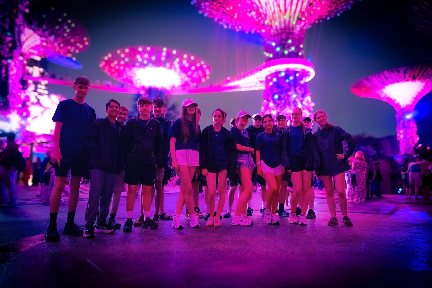 St John's students at the Gardens By the Bay light show