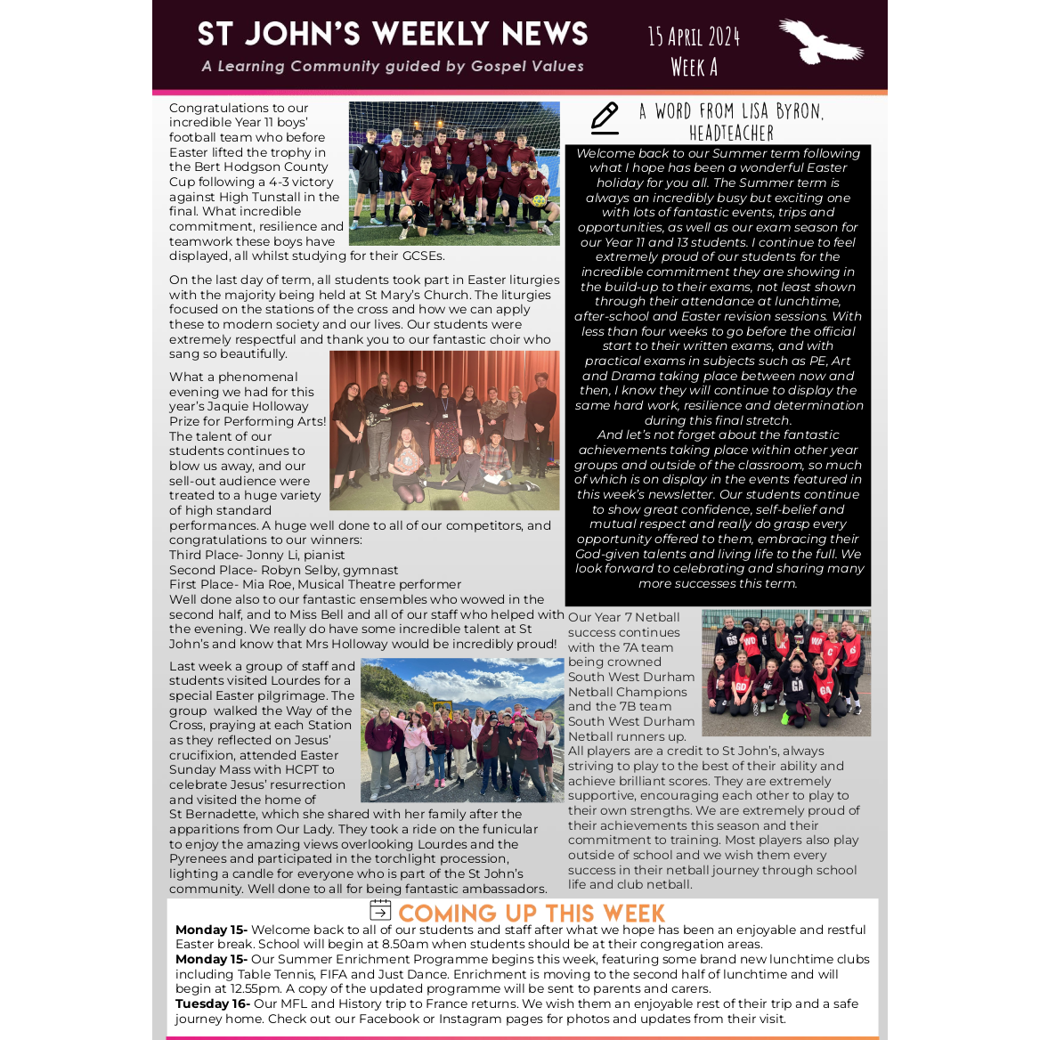 Image of St John's Weekly News - 15 April 2024