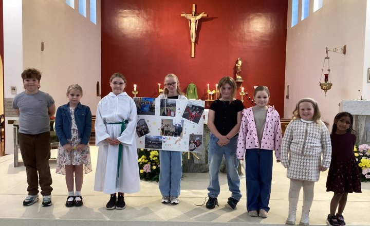 Image of Mini Vinnies Share Their Mission at Parish Mass