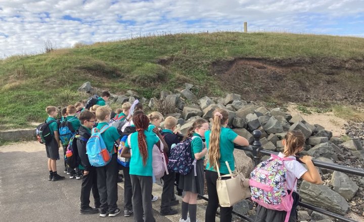 St John Vianney pupils during their exciting visit to the Hartlepool Headland