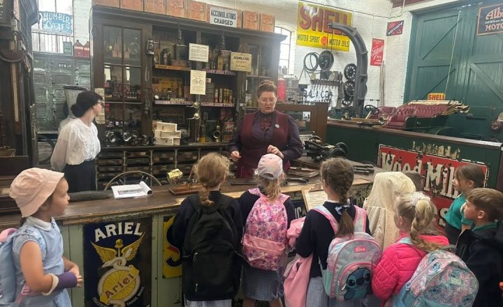 Year 1 pupils learning all about the past during their visit to Beamish Museum