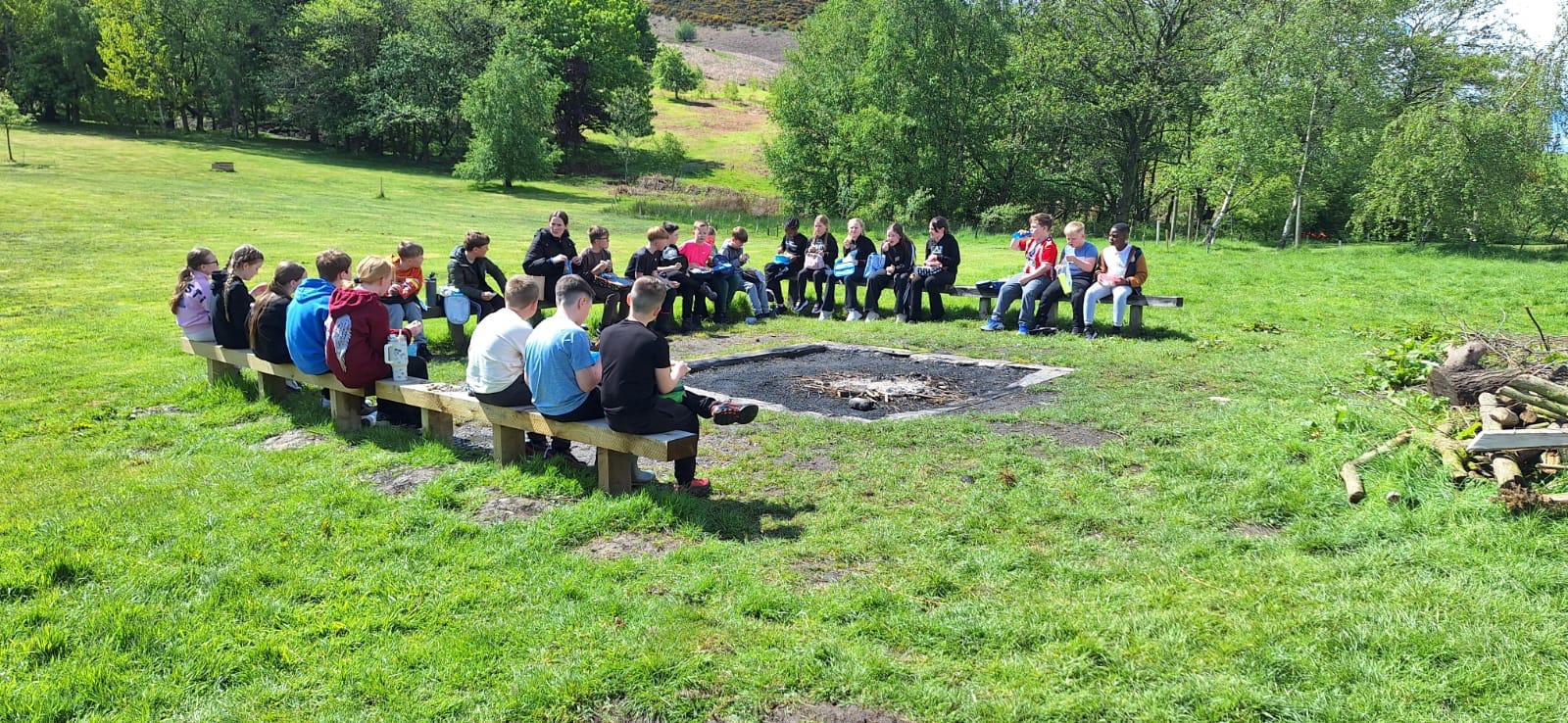 St John Vianney, Year 5 pupils, enjoying their time camping at Pybus