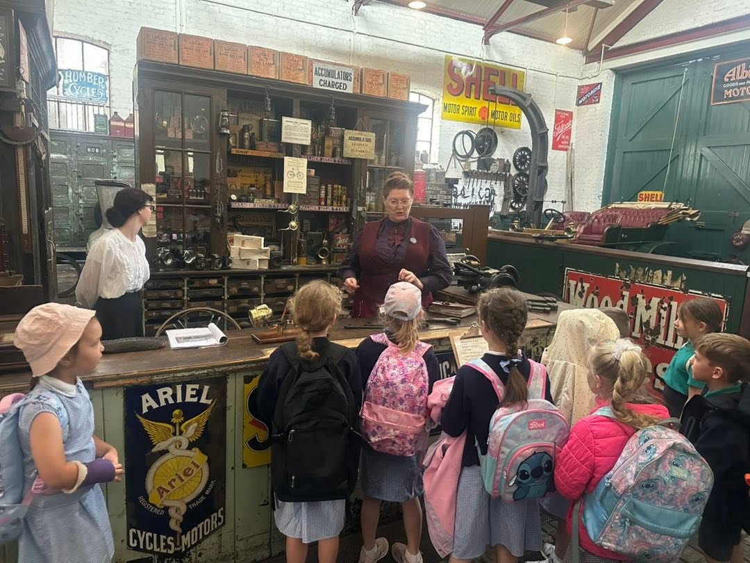 Year 1 pupils learning all about the past during their visit to Beamish Museum