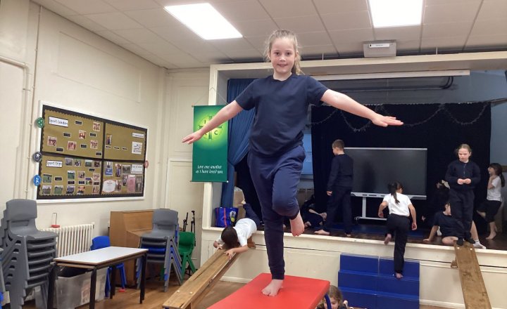 Image of Class 9 Develops Balance and Coordination in Gymnastics