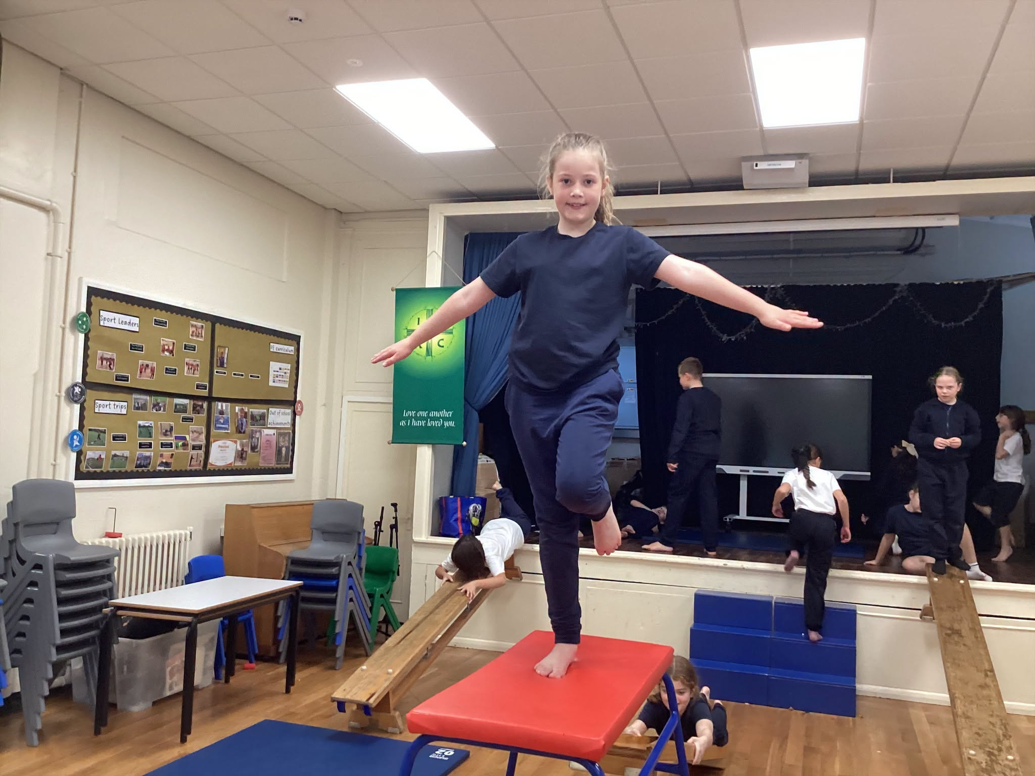 Image of Class 9 Develops Balance and Coordination in Gymnastics
