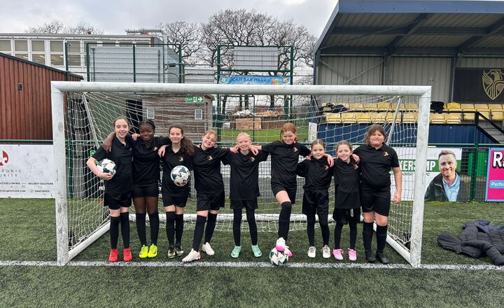 Girls football team at St Joseph's Catholic Primary School in Billingham