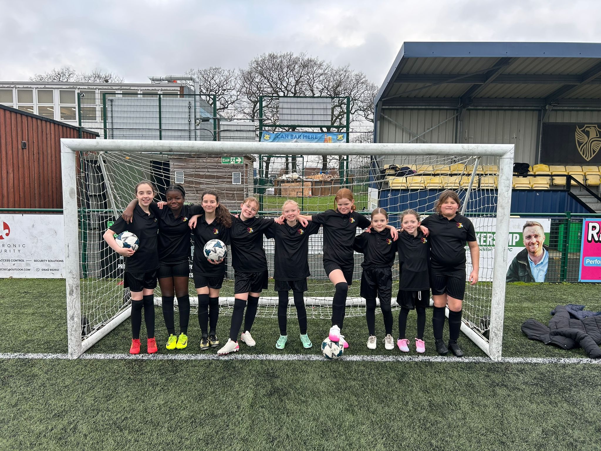 Girls football team at St Joseph's Catholic Primary School in Billingham