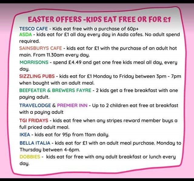 Image of Kids Eat for Free or for £1
