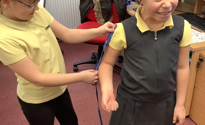 St. Joseph's pupils having fun exploring height and body measurements in Science