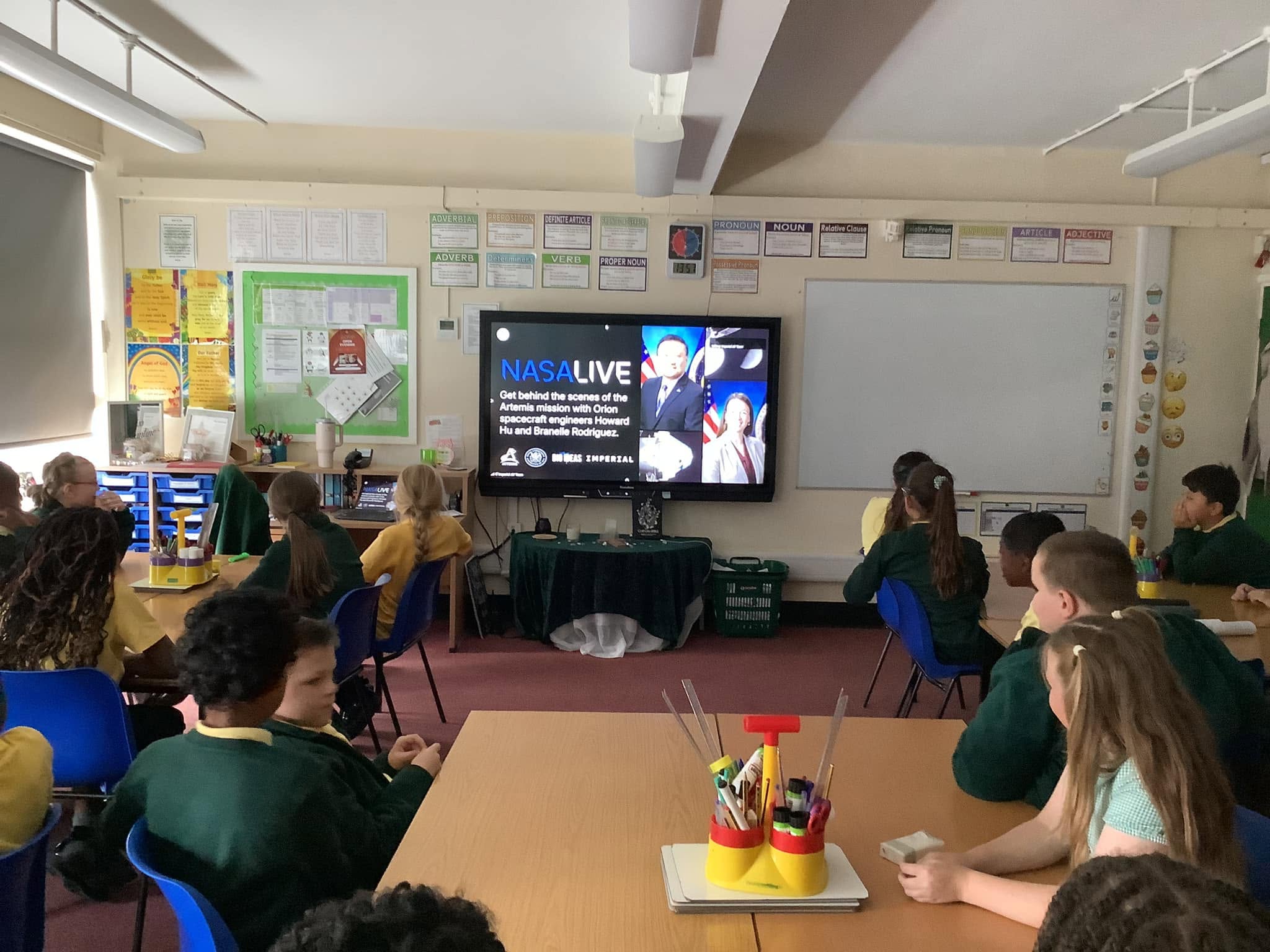 Year 5 and 6 pupils from St Joseph's enjoying an inspiring live online event with NASA