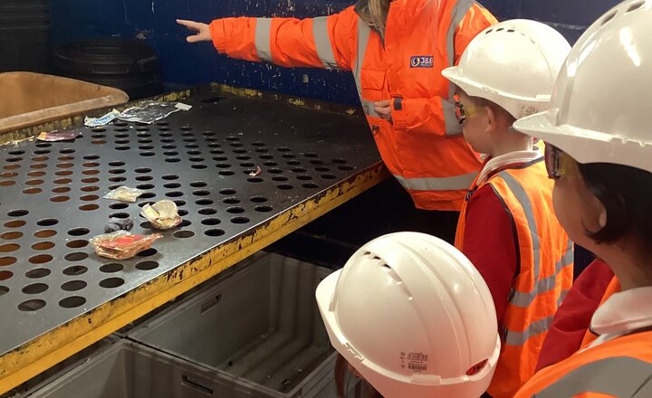 Our Eco-Warriors learning about recycling through a visit to their local recycling plant