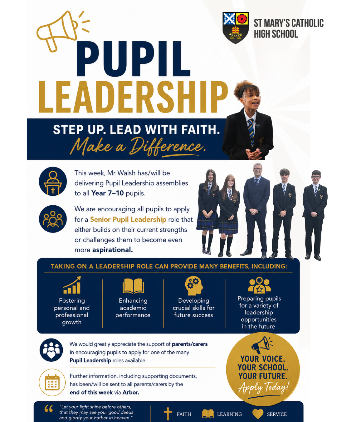 Image of Year 7-10 Parents/Carers. Please encourage your child to apply. 