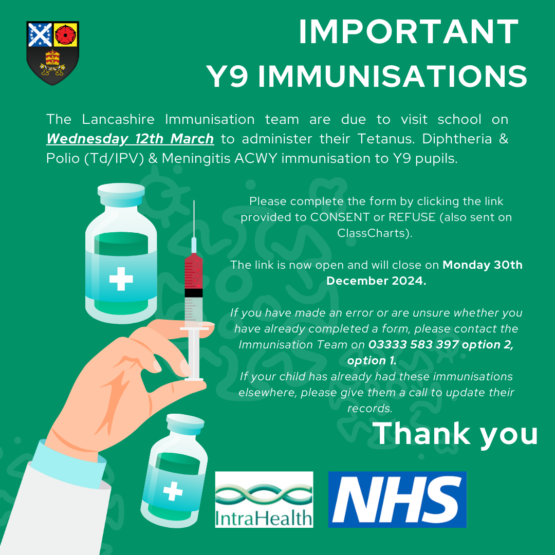 Image of Y9 Immunisations (Action Required)