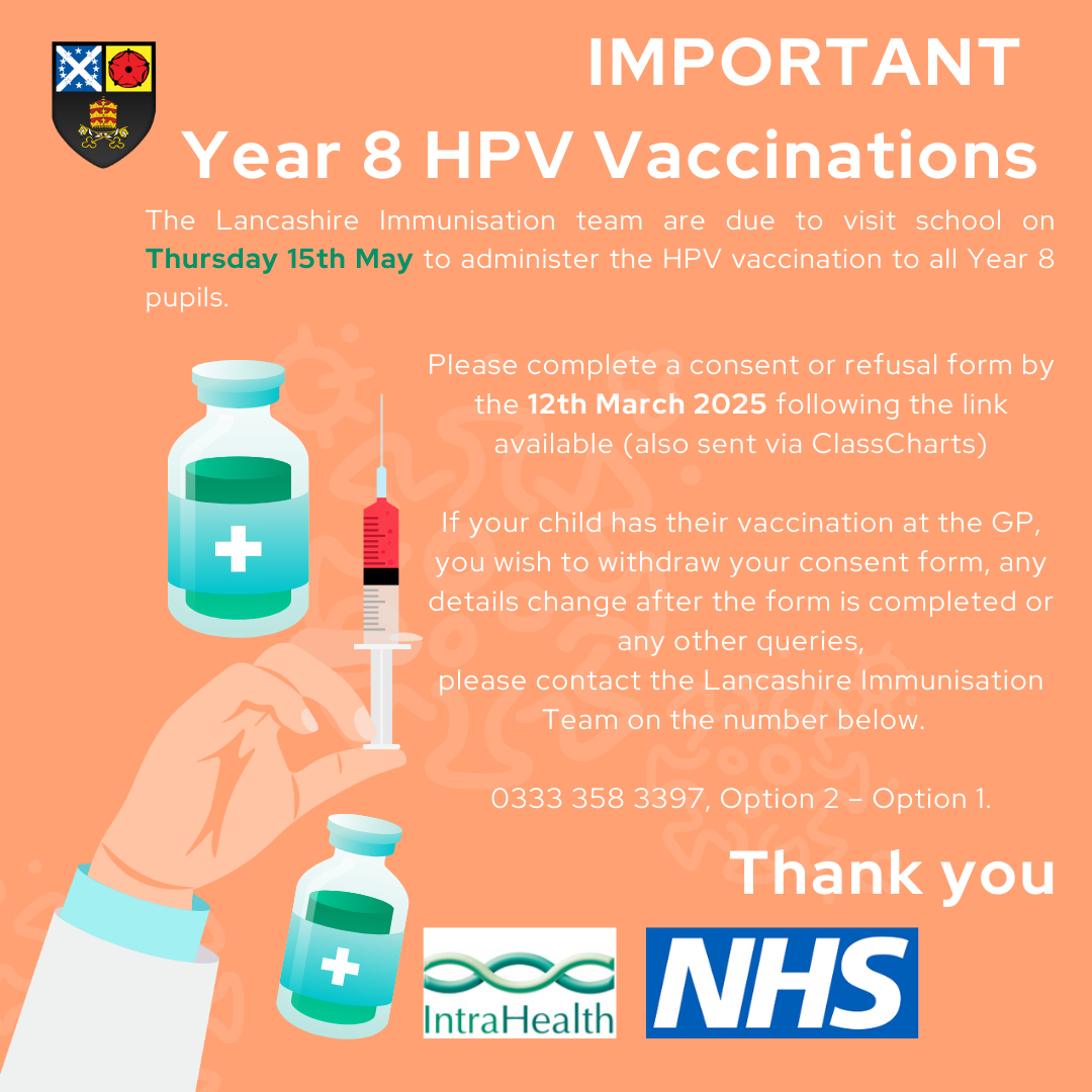 Image of Your Year 8 child’s HPV vaccination that protects against several types of cancer is now due.